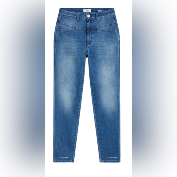 Closed Heritage Pedal Pusher Tapered Cropped Jeans Mid-Blue Size 44 High-Waist - Picture 1 of 16
